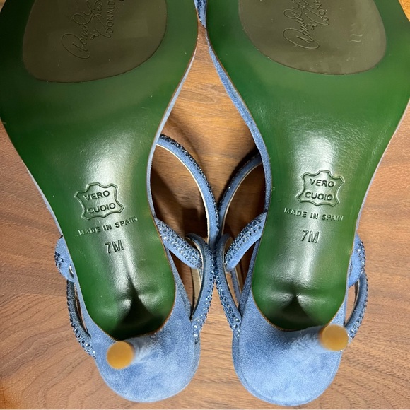 NWOT🆕✨Sparkly, Strappy Blue Suede Heels (NEW, Never Worn) - Picture 10 of 12